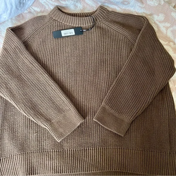 NWT *sold out* Jenni Kayne Oversized Cotton Fisherman sweater Olive moss XXL - Picture 16 of 16